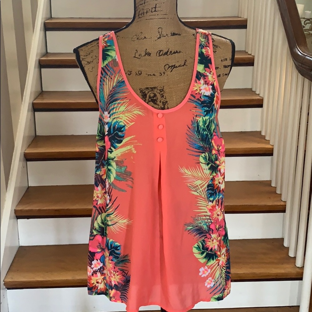 Tropical Tank Top with Bow